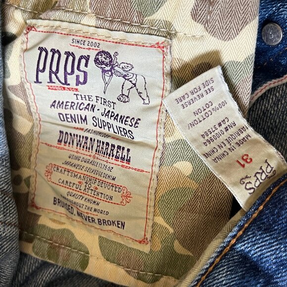 PRPS Japanese Selvedge Denim Donwan Harrell Button Fly Jeans - Men's Size 31*28 - Picture 7 of 15